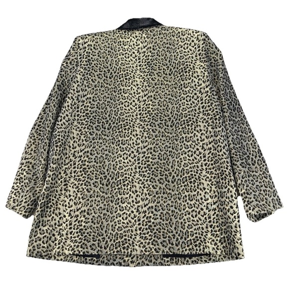 VTG Criscione New York Cache Womens Jacket Blazer Large Metallic Leopard Print - Picture 3 of 13